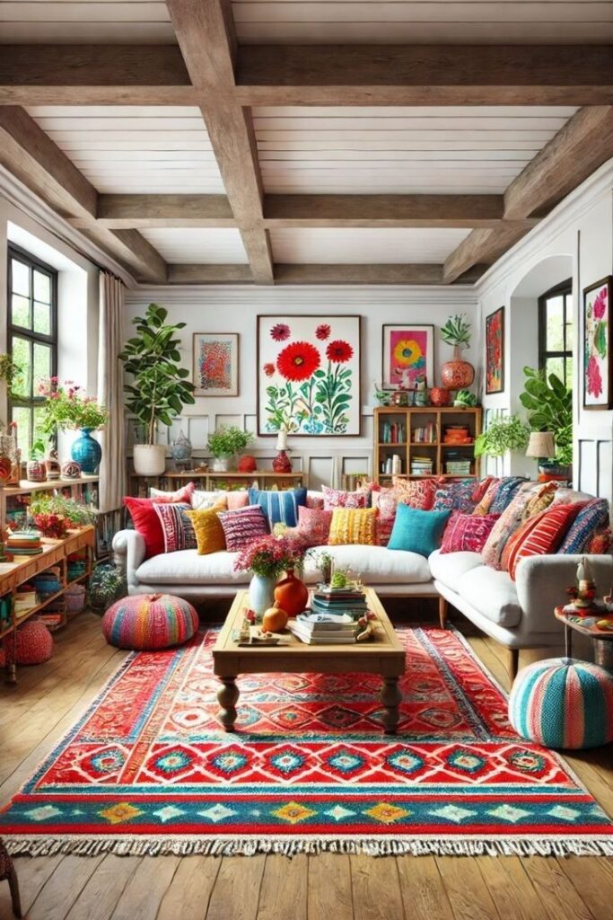 Vibrant Fabrics and Textiles in Traditional Indian Living Rooms