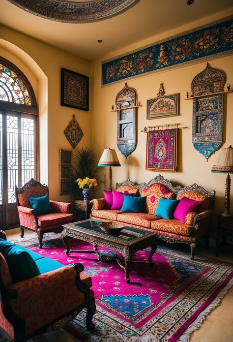  Color Schemes in Traditional Indian Living Rooms