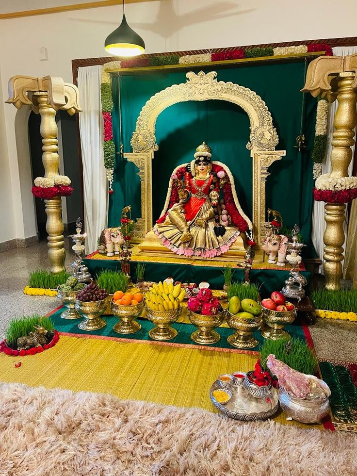 Creative Background Varamahalakshmi Pooja Decoration