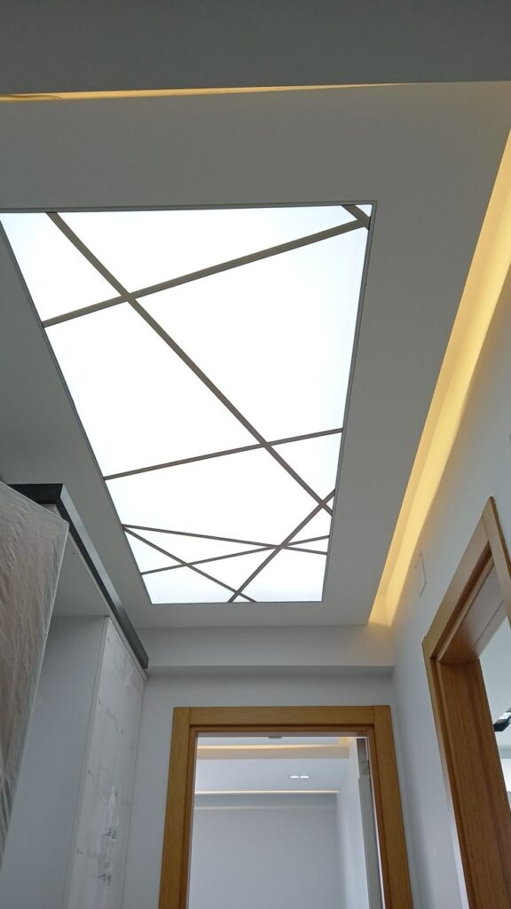 False Ceiling Light Design with Skylight