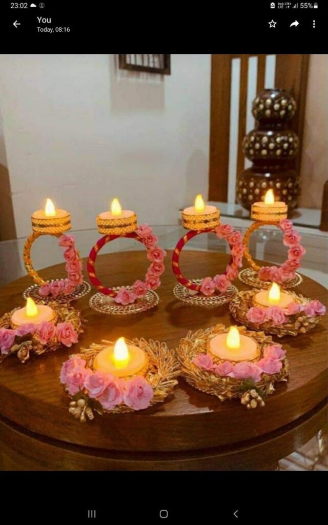 Minimalist Diya Decoration with Jute and Twine