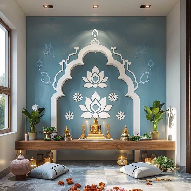 Light Blue Colour for Pooja Room