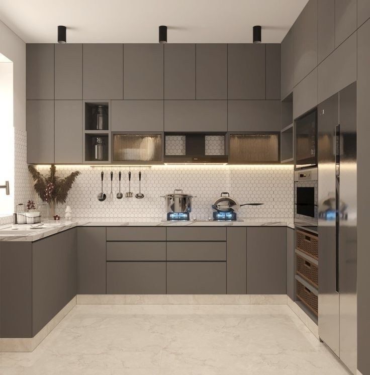 Grey and White: Classic Elegance for Your Modular Kitchen