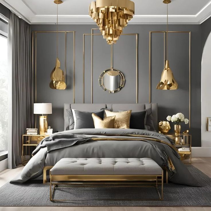 Metallic Accents – Glamour and Shine for the Modern Bedroom