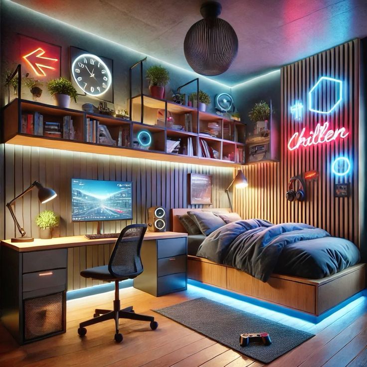 Tech-Inspired Boys Room Design