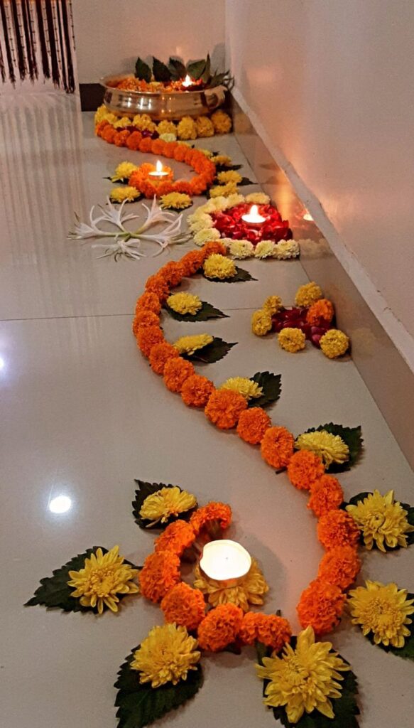  Floral Rangoli Designs for the Entrance