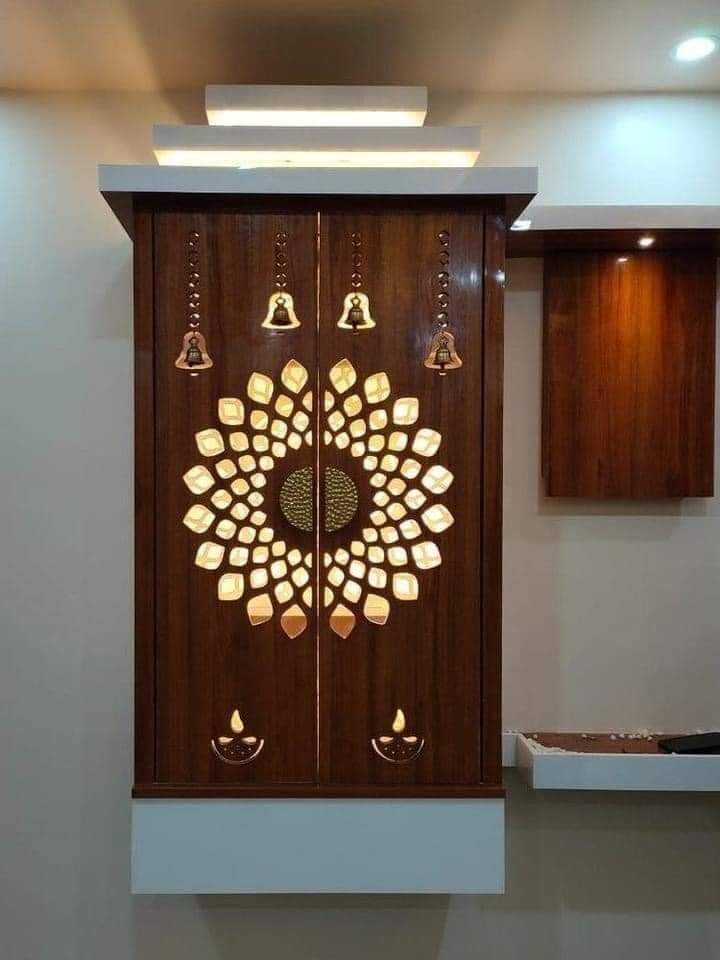 Sliding Door Pooja Room Designs for Apartments