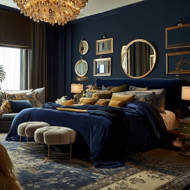 Dark Blue and Gold: A Luxurious Touch