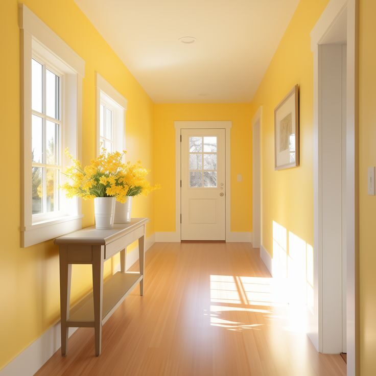 Incorporating Yellow in Hallways for a Welcoming Entrance