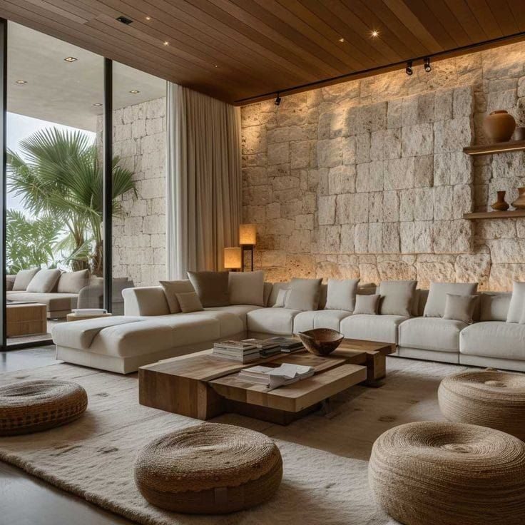  Warmth of Natural Materials: Wood and Stone Accents