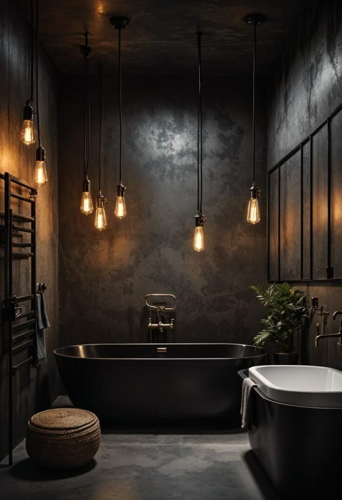 Luxury Spa-Inspired Black Tile Bathroom Design