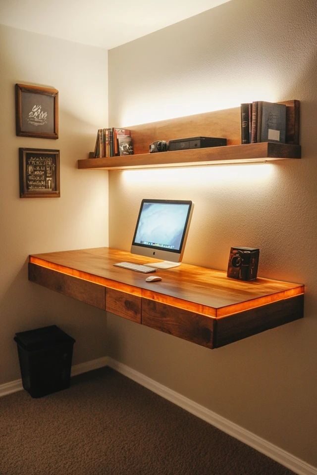 Floating Desks for a Sleek Look