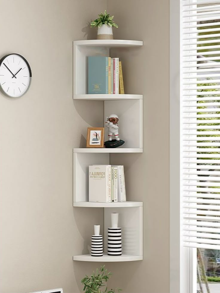 Corner Wall Shelves to Maximize Space